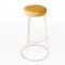 Rose Gold Chrome Spire Stool - Gold Pad