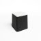 Black Bric Stool - White Fabric Top