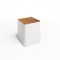 White Bric Table - Rust Top