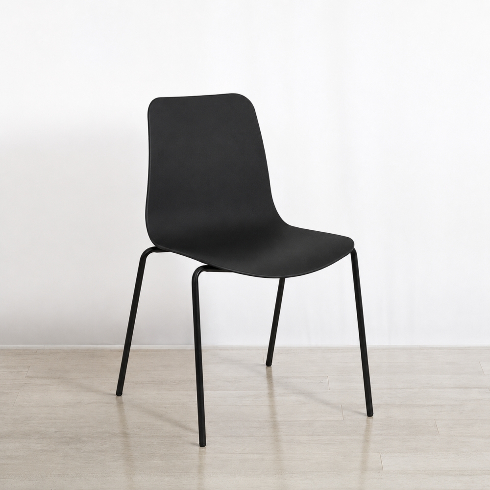 Black Curve Stacking Chair