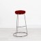 Black Chrome Spire Stool - Red Pad