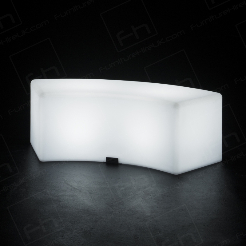 LED Colour-Changing Curved Bench