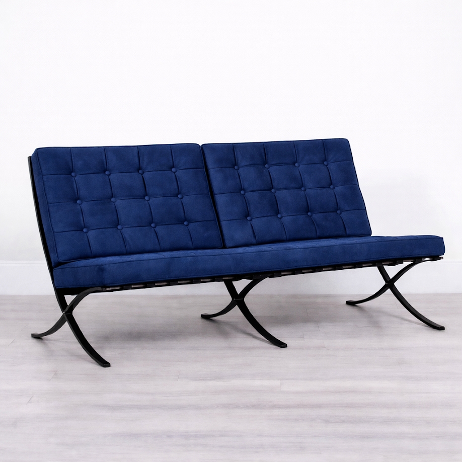 Barcelona Style Sofa - Blue Velvet (available from 5th July)
