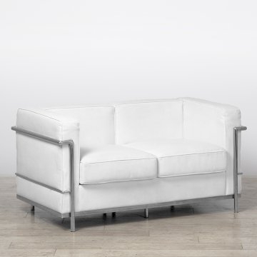 2 Seater Corbusier Sofa - White