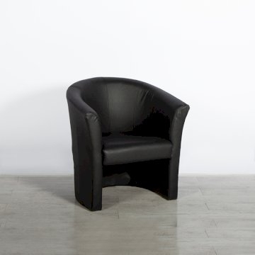 Black Leather Tub Chair