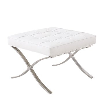 White Barcelona Style Ottoman