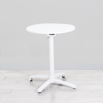 600mm White Round Bistro Table - White Frame