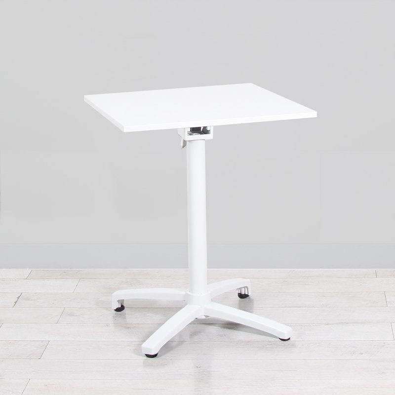 600mm White Square Bistro Table - White Frame