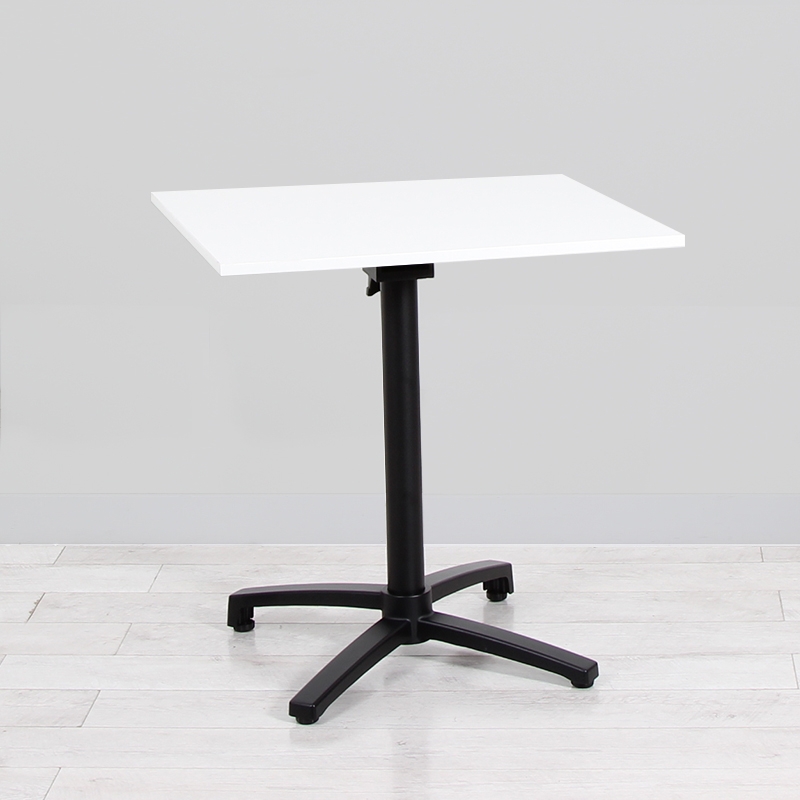 700mm White Square Bistro Table - Black Frame