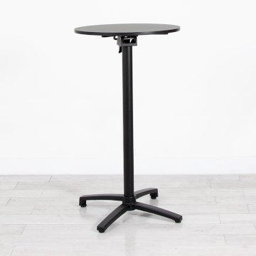 600mm Black Round Poseur Table - Black Frame