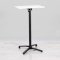 600mm White Square Poseur Table - Black Frame