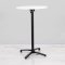 700mm White Round Poseur Table - Black Frame