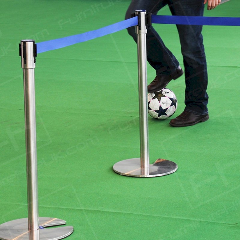 Chrome Stretch Barrier - Blue Webbing