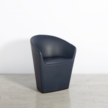 Blue Leather Brandy Chair