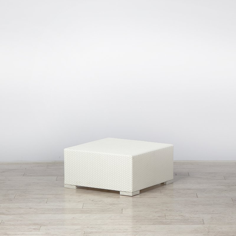 Small Rattan Coffee Table - White