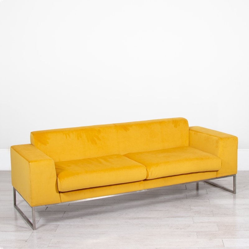 Lay Sofa Large - Mustard Velvet