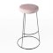 Black Chrome Spire Stool - Pink Pad
