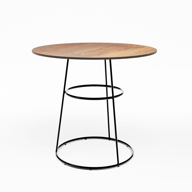 Black Spire Bistro Table - Rust Top