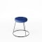 Black Chrome Low Spire Stool - Blue Pad