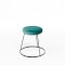 Black Chrome Low Spire Stool - Green Pad