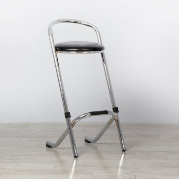 Chrome Bar Stool - Black Pad