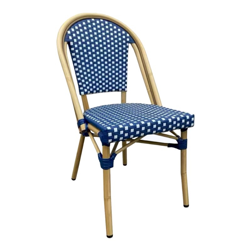 French Style Bistro Chair - Blue/White