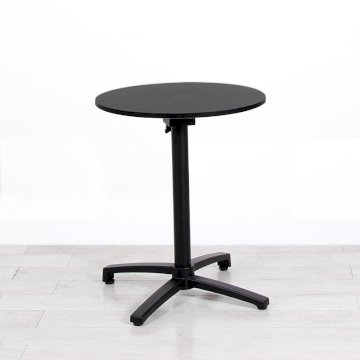 600mm Black Round Bistro Table - Black Frame