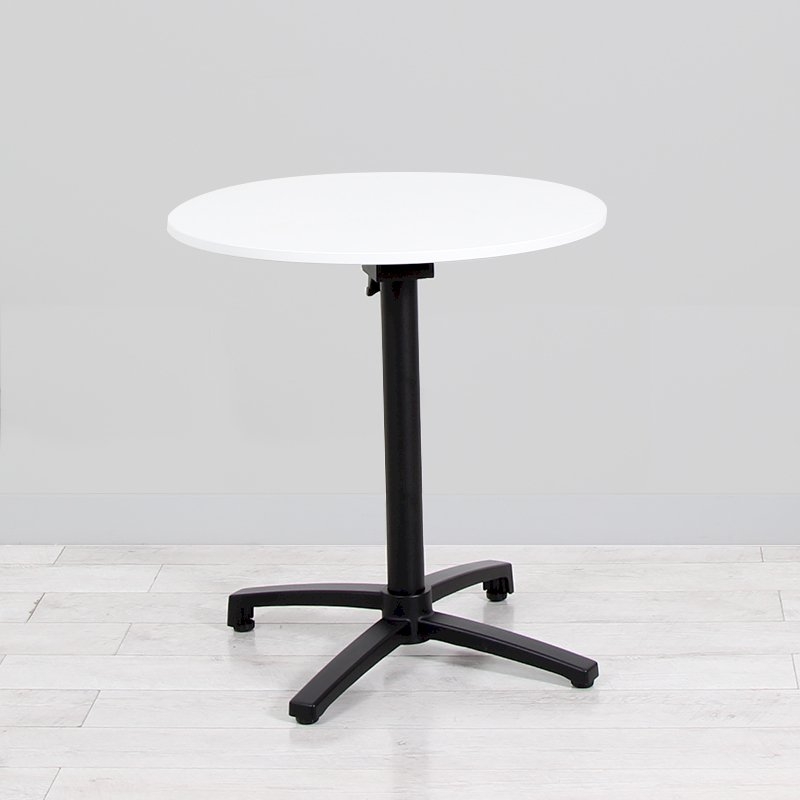 700mm White Round Bistro Table - Black Frame