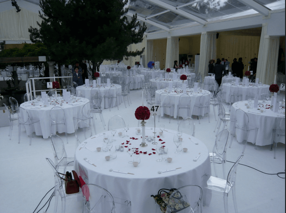 White & Red Rose Wedding Set Up