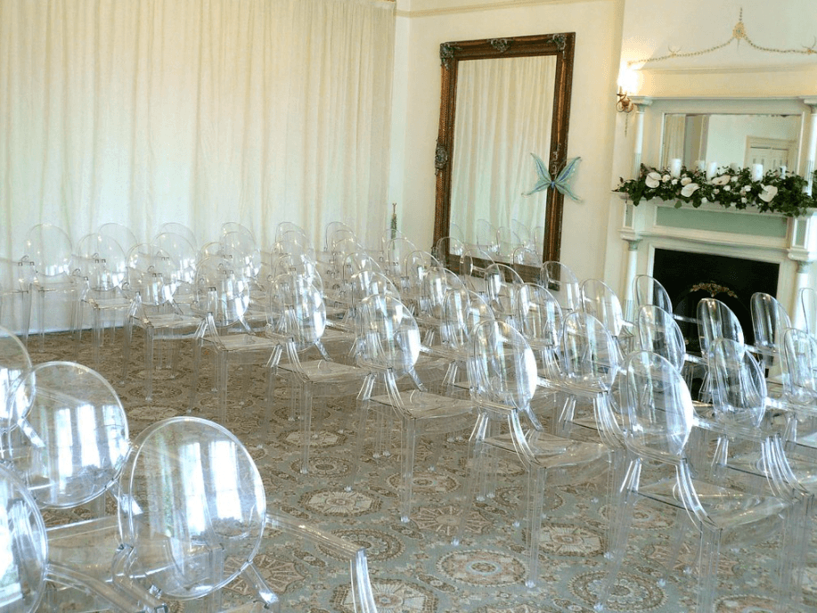Wedding Reception with Ghost Victoria Chairs