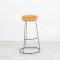 Black Chrome Spire Stool - Gold Pad