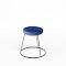 Black Chrome Low Spire Stool - Blue Pad
