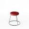 Black Chrome Low Spire Stool - Red Pad