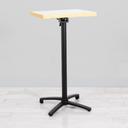 600mm White Marble Square Poseur Table - Black Frame