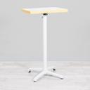 600mm White Marble Square Poseur Table - White Frame