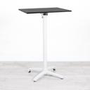 700mm Black Square Poseur Table - White Frame