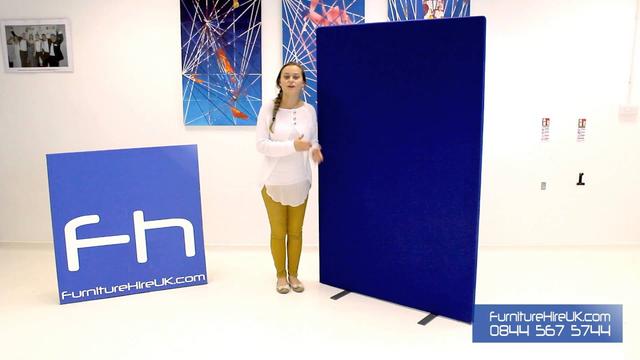 Blue Freestanding Screen Demo - Furniture Hire UK