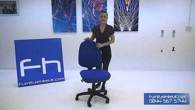 Blue Operators Chair without Arms Demo - Furniture Hire UK