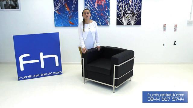 1 Seater Black Corbusier Sofa Demo - Furniture Hire UK