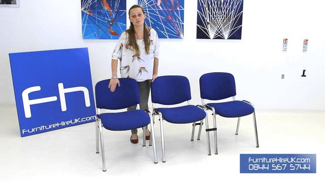 Blue Stacking Chair Demo - Furniture Hire UK