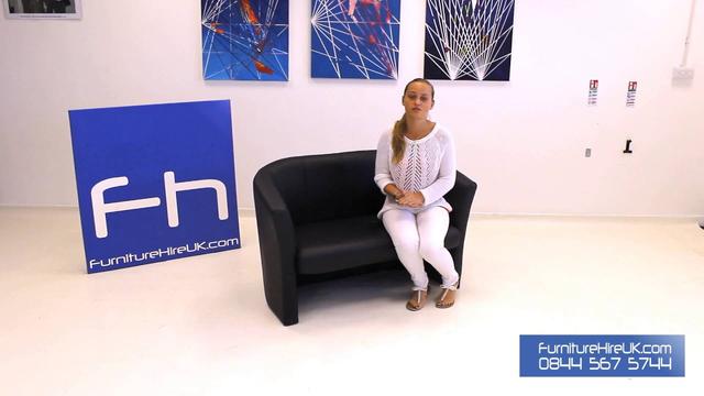 2 Seater Leather Tub Chair Demo - Furniture Hire UK