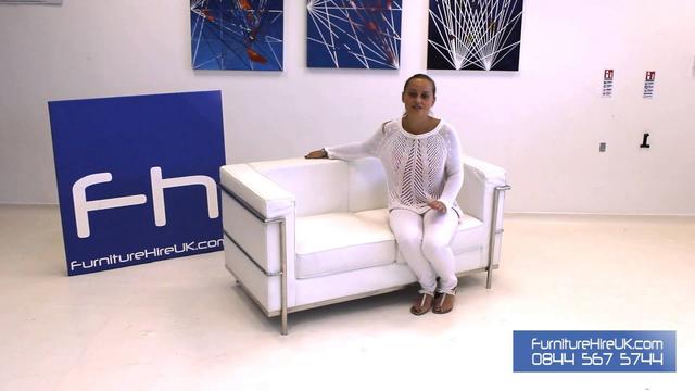 2 Seater White Corbusier Sofa Demo - Furniture Hire UK