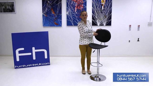 Black and Chrome Stool Demo - Furniture Hire UK