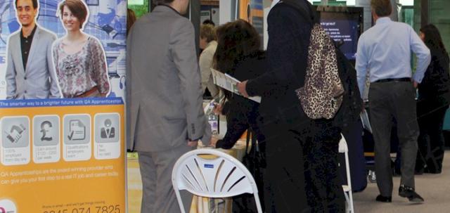 Careers Day Event https://d1hcs5uofxldvl.cloudfront.net/furniture-hire-uk/article_additional/bracknell-forest-council10/bracknell-forest-council10-740x350.jpg - White folding chairs make quick & convenient seating.