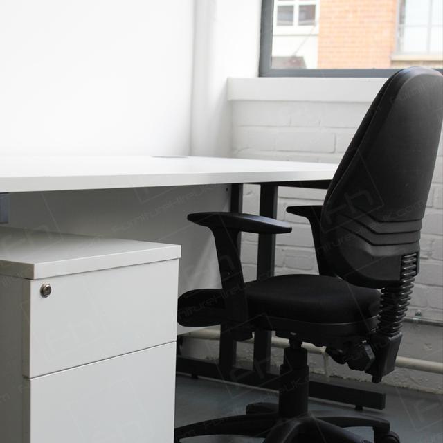 White is the New Black https://d1hcs5uofxldvl.cloudfront.net/furniture-hire-uk/article_additional/white-office-furniture3/white-office-furniture3.jpg - Black operators chair is adaptable and comfy.