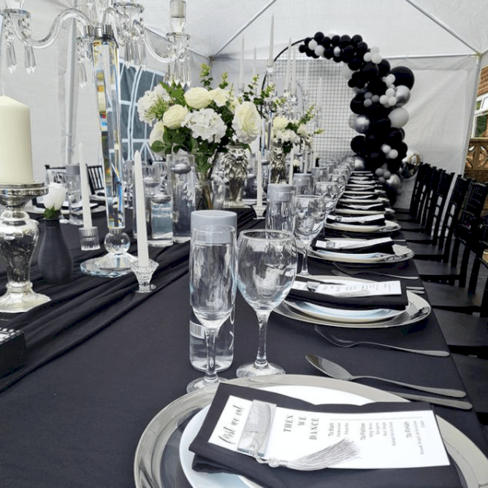 Black & Silver 21st Birthday Set Up