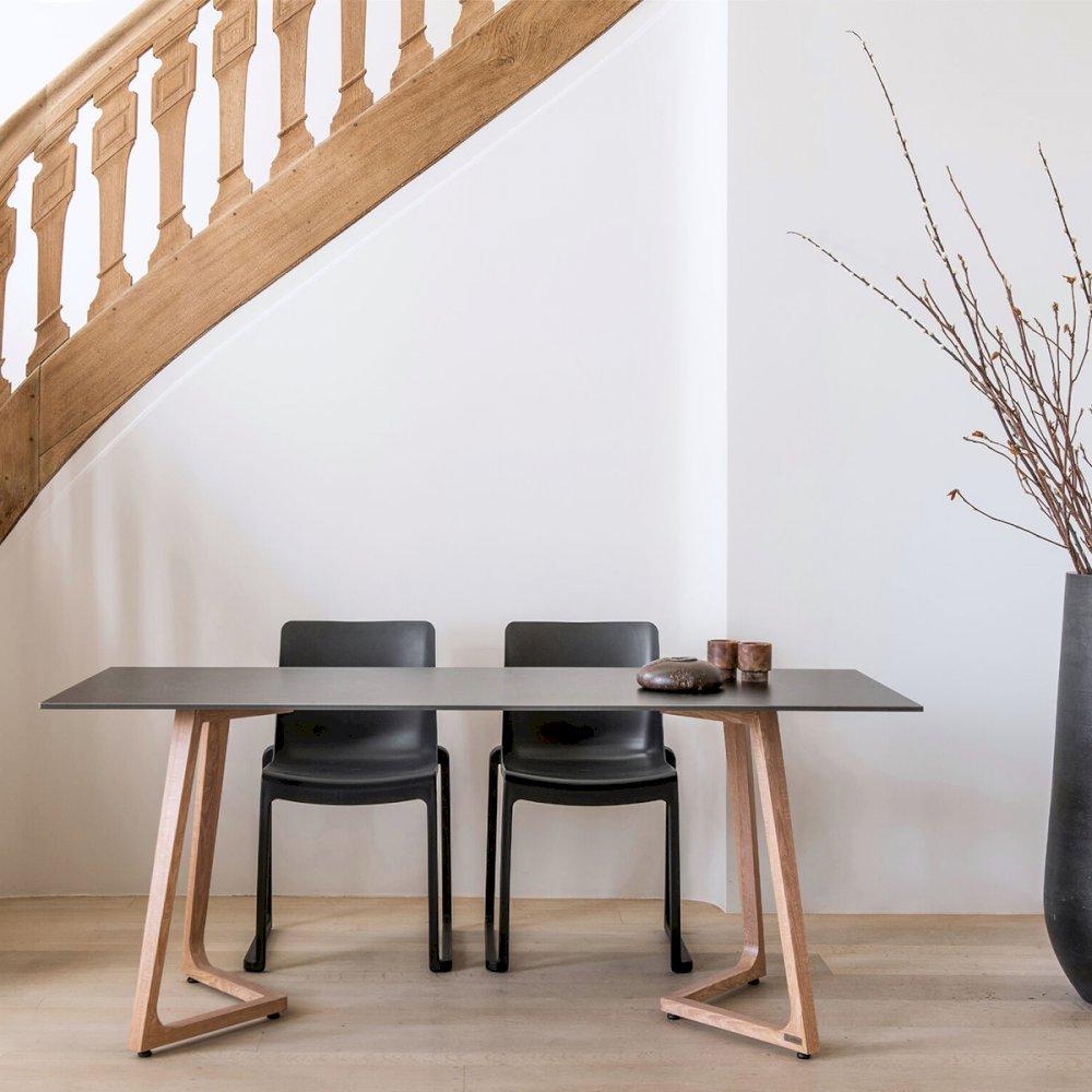 Featured: Boston double bistro table and black Kansas chairs.
