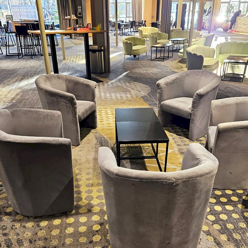 Grey Fabric Tub Chair
