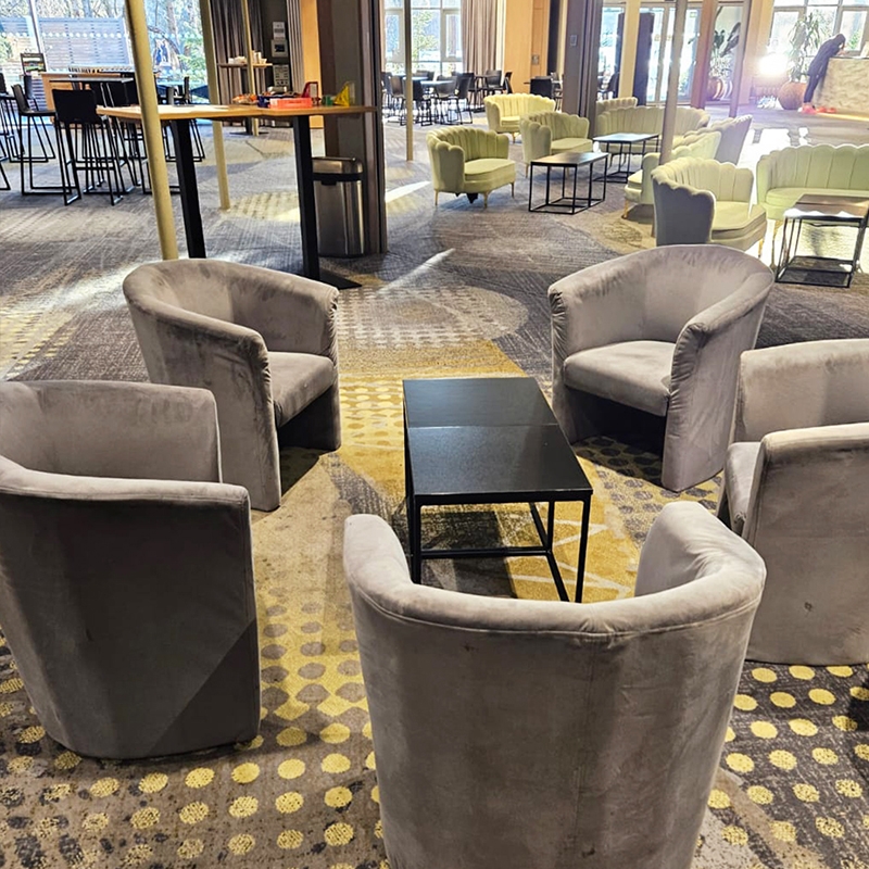 Grey Fabric Tub Chair