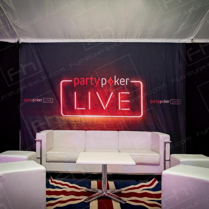 Soft seating utilised at an event based in Nottingham.